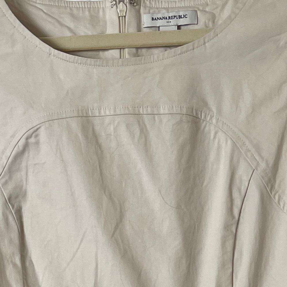 Banana Republic Cream Cotton Stretch Sheath Dress Size 10 - Picture 6 of 6